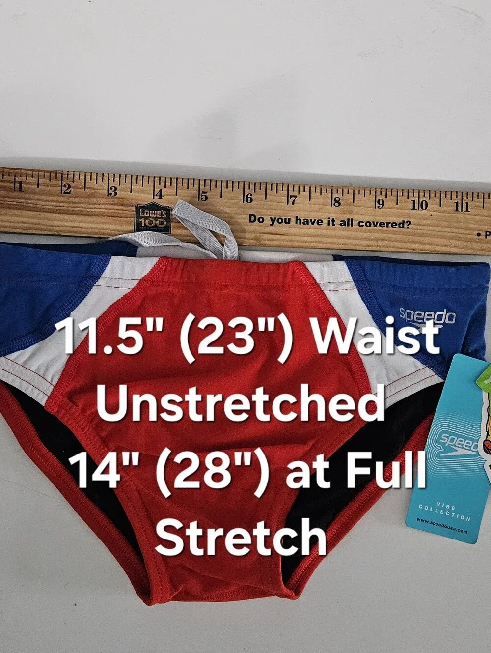 Speedo Eco Endurance Size 28 Boys Mens Swim Trunks with Elastic Drawstring Waist